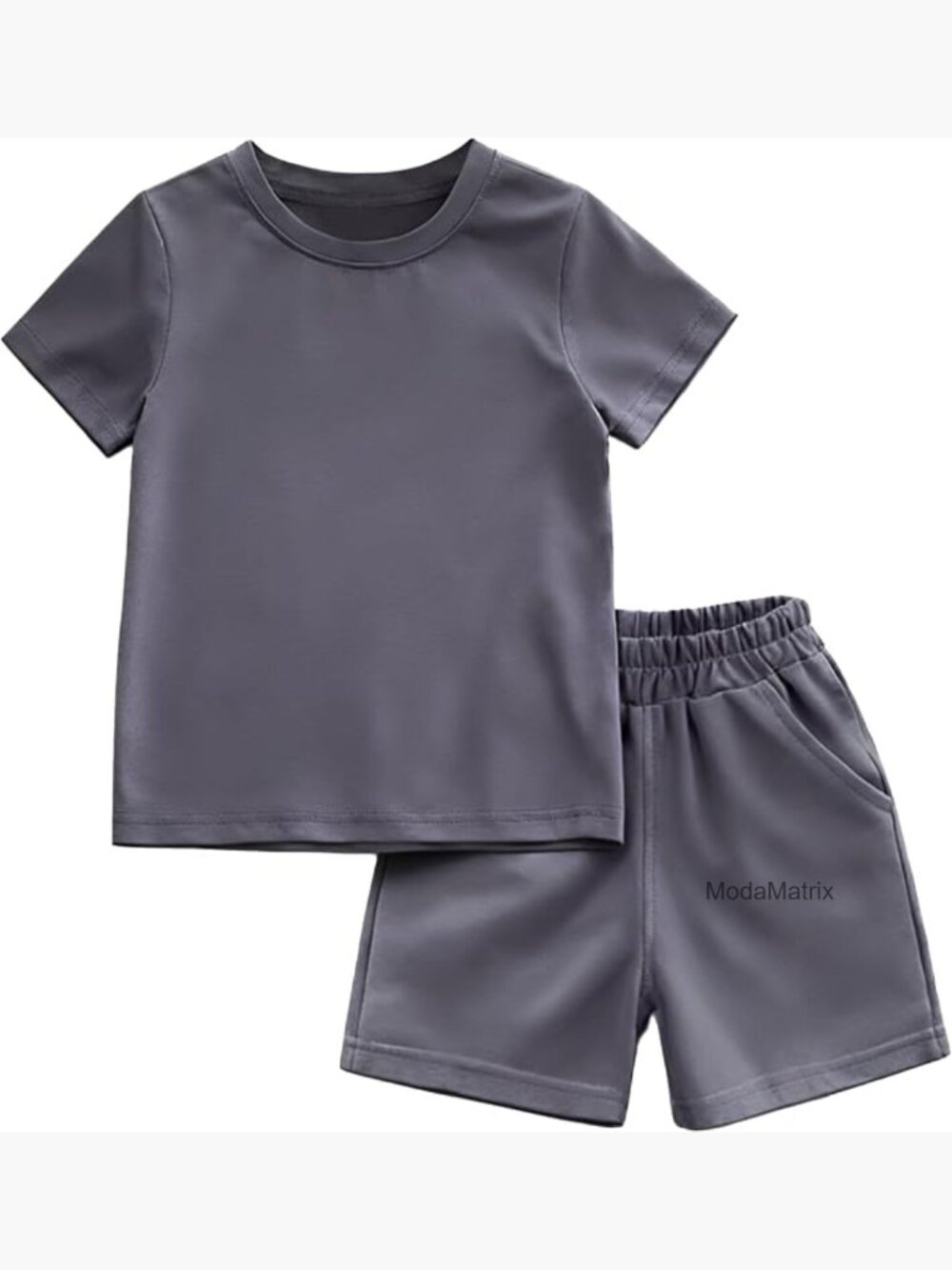 2 Piece Girls Shorts Set with T Shirt and Elastic Waist Shorts